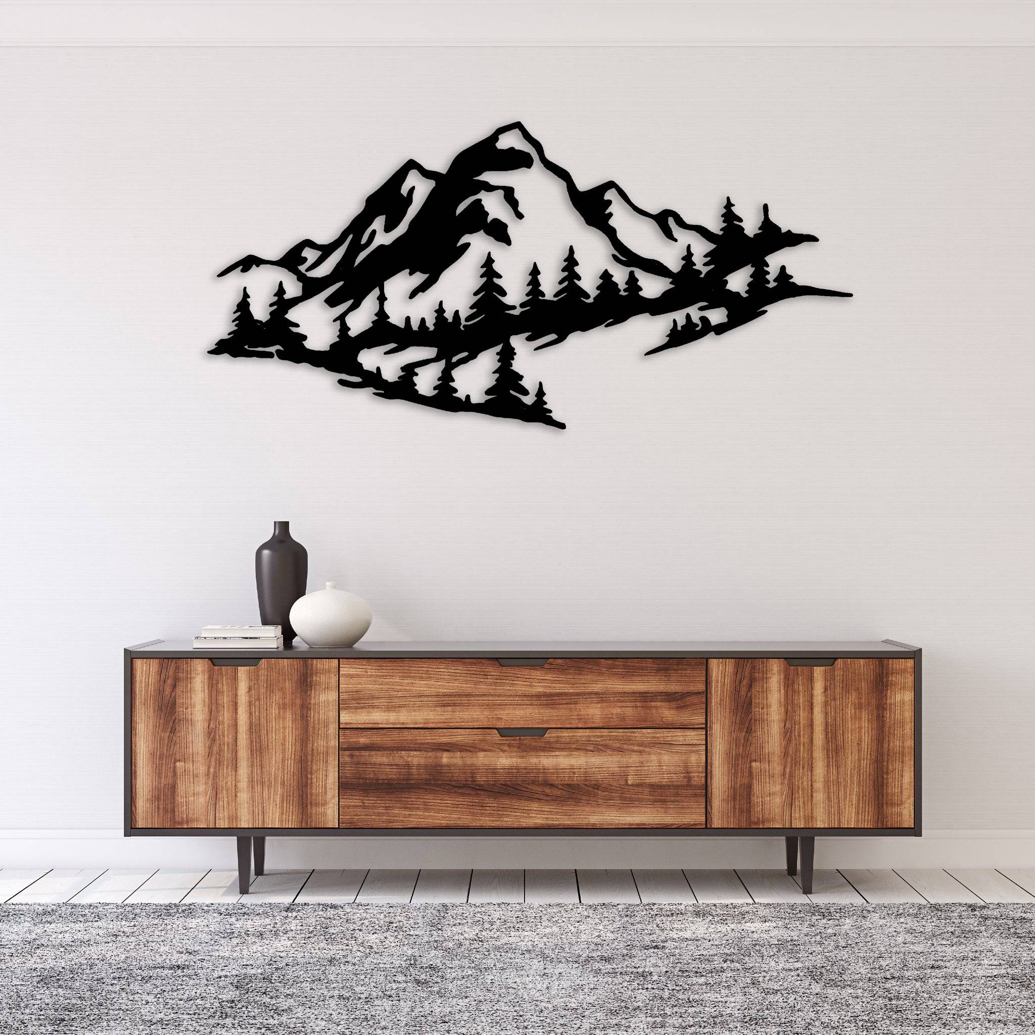 Mountain Metal hot Wall Decor, Minimalist Mountain Art, Metal Wall Hangings Mountain Sign, Interior Decor,Housewarming Gifts,Mountain Range View